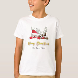 T-shirt Reindeer Père Noël Joyeux Noël Custom Modern Boy