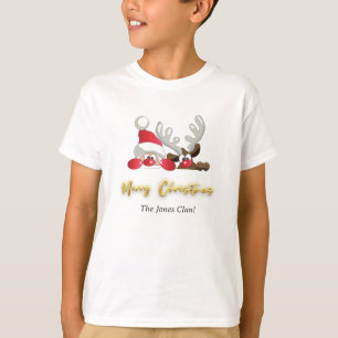 T-shirt Reindeer Père Noël Joyeux Noël Custom Modern Boy