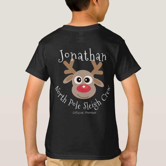 T-shirt Reindeer Pôle Nord Sleigh Crew Noir de Noël (Dos)
