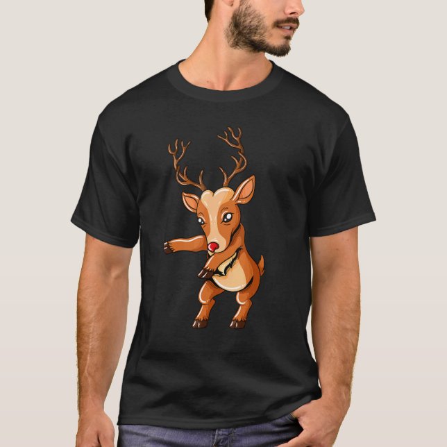 T-shirt Reindeer with Christmashat Floss Dance on Christma (Devant)
