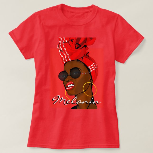 T-shirt Reine africaine Melanin (Design devant)