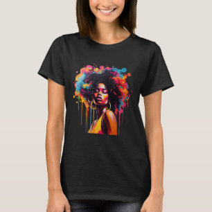 T-shirt Reine Afro Mélanine Dégoulinante Juneteenth Africa