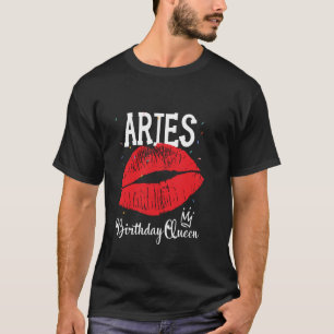 T-shirt Reine Bélier Lèvres Rouges Zodiaque Anniversaire R