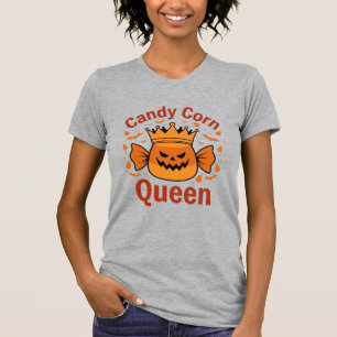 T-shirt Reine Candy Corn Couronne Halloween Chauves-souris