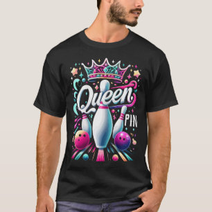 T-shirt Reine Chemise à noeud Joueuse de quilles Ligue de 