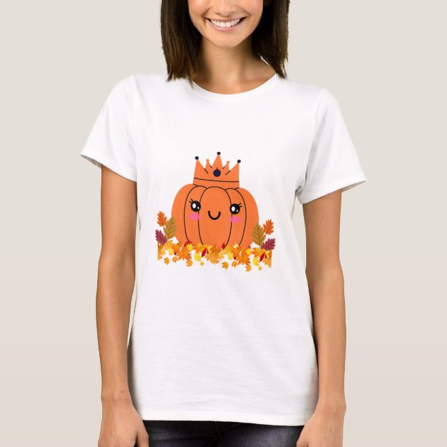 T-shirt Reine citrouille | Chemise Halloween esthétique Au (Devant)