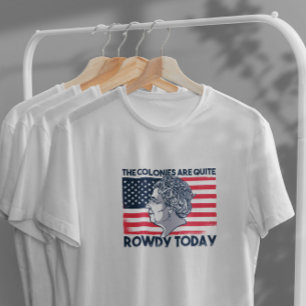 T-shirt Reine D'Angleterre Sur Le Drapeau Américain