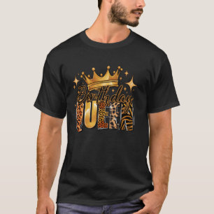 T-shirt Reine d'anniversaire Couronne Léopard Guépard Gira