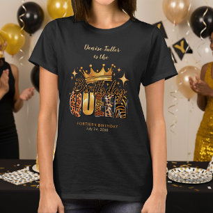 T-shirt Reine d'anniversaire Fun Leopard Quarante ans