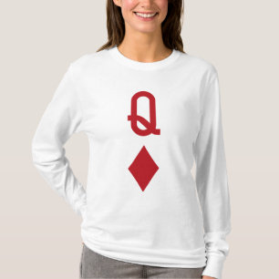 T-shirt Reine de carte de jeu rouge de diamants