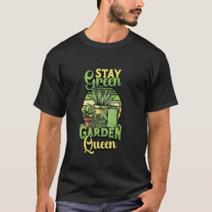 T-shirt Reine de jardin verte reste femme jardinage