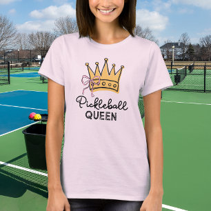 T-shirt Reine de Pickleball Rétro Rose Monogramme Femmes
