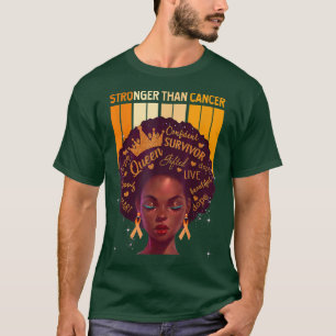 T-shirt Reine des femmes noires plus forte que le ruban or