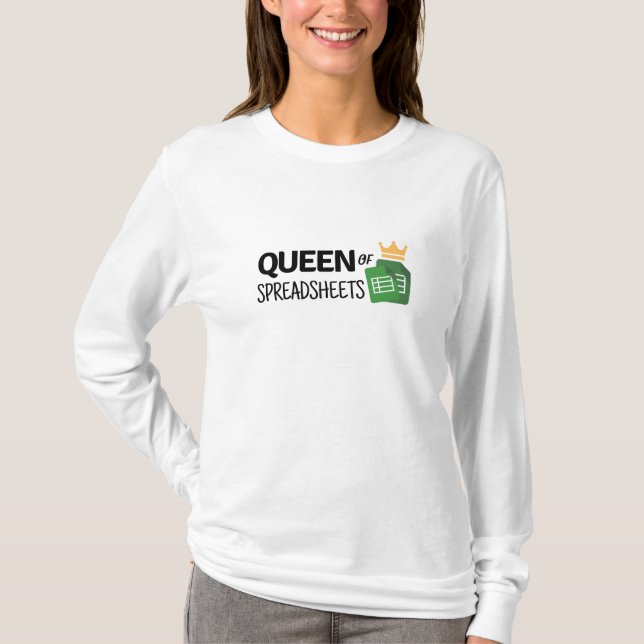 T-shirt Reine des feuilles de calcul (Devant)