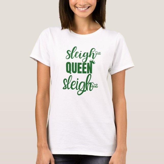 T-shirt Reine des neiges | Funny Noël blanc rouge vert (Devant)
