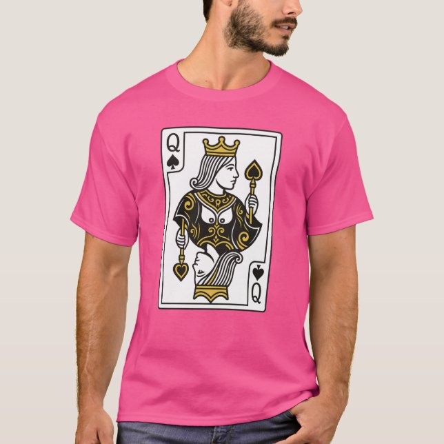 T-shirt Reine des pique — Noir et Or (Devant)