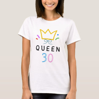 T-shirt Reine du 30e anniversaire Dessin minimaliste linéa