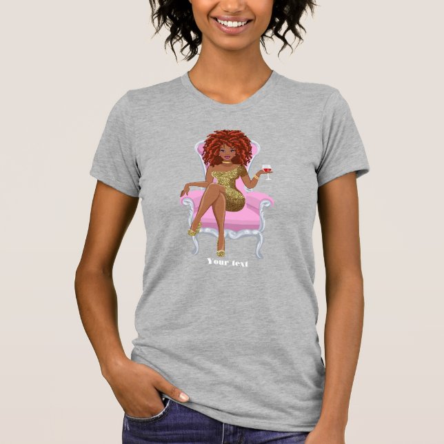 T-shirt Reine femme noire (Devant)