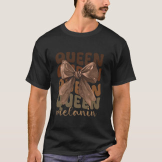 T-shirt Reine Melanin Coquette Bow Africain-Américain Noir