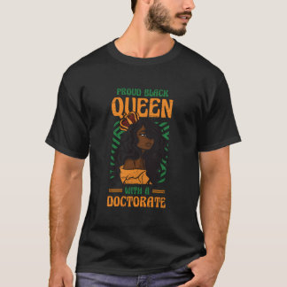 T-shirt Reine Noire Avec Un Doctorat Diplôme De Diplôme D'
