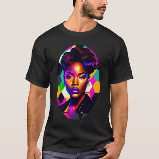 T-shirt Reine Noire Féminine Afro Mélanine Qui Dégouline d