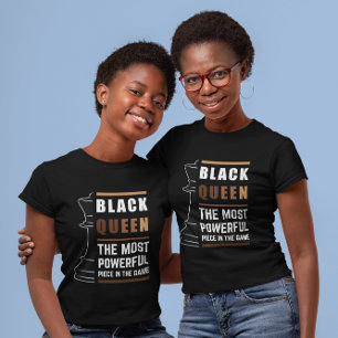 T-shirt Reine Noire La Pièce La Plus Puissante Dans Le Jeu