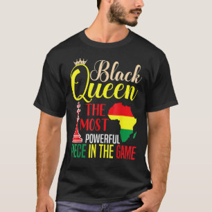T-shirt Reine Noire La Pièce La Plus Puissante Noir Africa