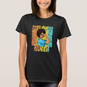 T-shirt Reine Noire Lady Curly cheveux naturels Fiers Afro