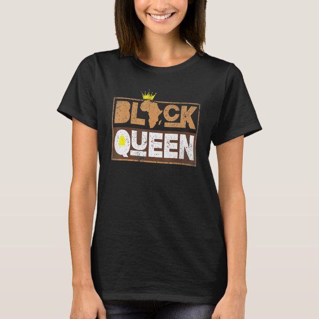 T-shirt Reine noire Mois de l'histoire des Noirs Afrique F (Devant)