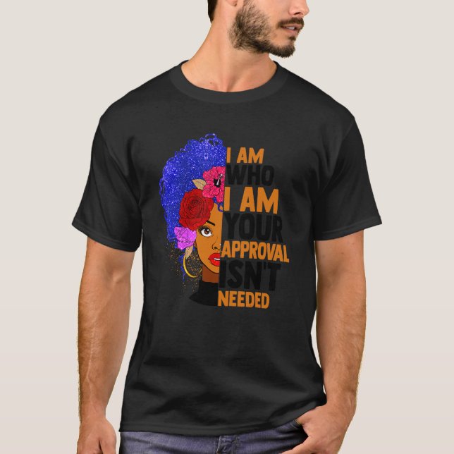 T-shirt Reine Noire Naturelle Afro Africaine Lady Curly Am (Devant)