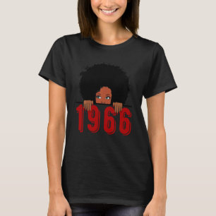 T-shirt Reine Noire Née En 1966 54ème Ans Ancien Oiseau Aw