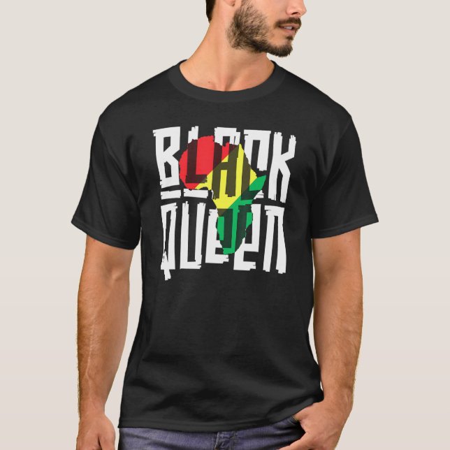 T-shirt Reine Noire Pour Femmes Filles Histoire Mois Afriq (Devant)