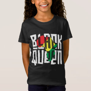 T-Shirt Reine noire pour les femmes Filles Histoire Mois A