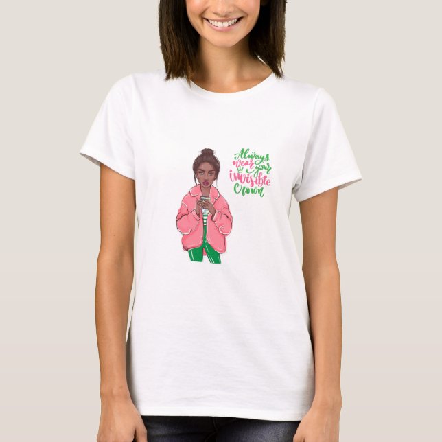 T-shirt Reine rose et verte (Devant)