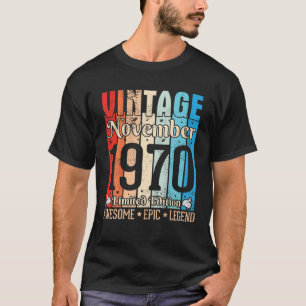 T-shirt Reines noires nées en novembre 1970 pour femme noi