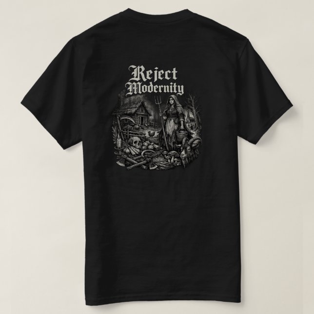 T-Shirt 'Reject Modernity Dark' (Design Rückseite)