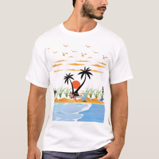 T-shirt Relax & Chill Summer Paradise Design