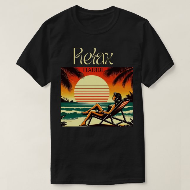 T-shirt Relax Habibi Romantic Funny Racines arabes Yoga Am (Design devant)