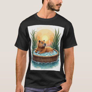 T-shirt Relaxation Baignoire Capybara Zen Vibes Détente Dr