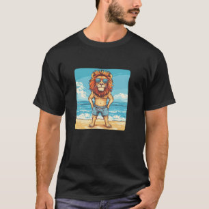 T-shirt Relaxation estivale avec ce lion en maillot de bai