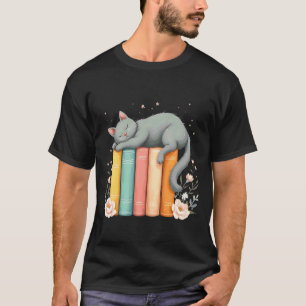 T-shirt Relaxation Lecteur de Livres Amateur Chat Mignon A