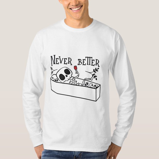 T-shirt Relaxing Coffin Skeleton (Devant)