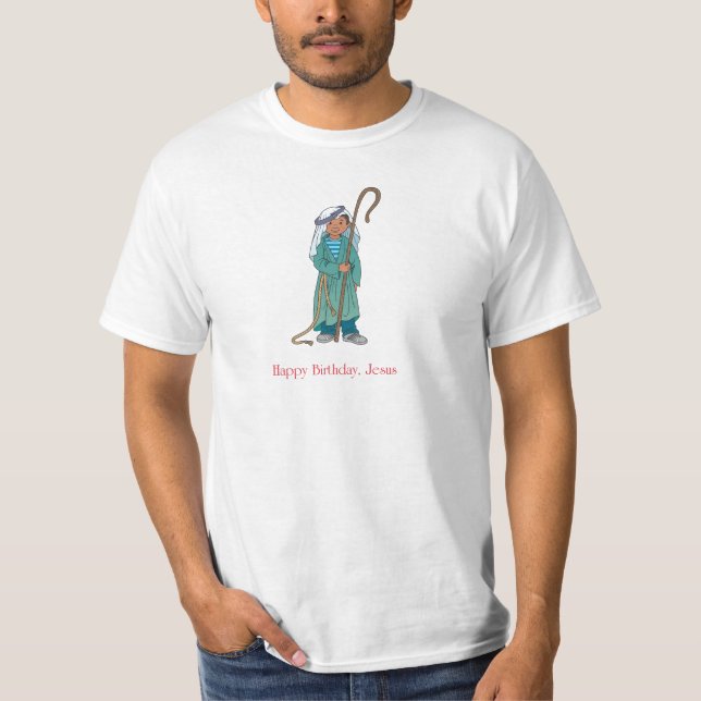 T-shirt RELIGIEUX : Berger de Jésus de joyeux anniversaire (Devant)