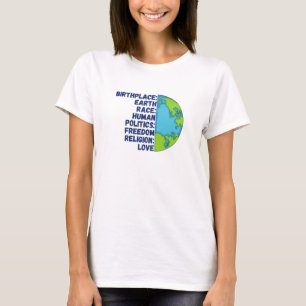 T-shirt Religion Amour Liberté Personnes Planète