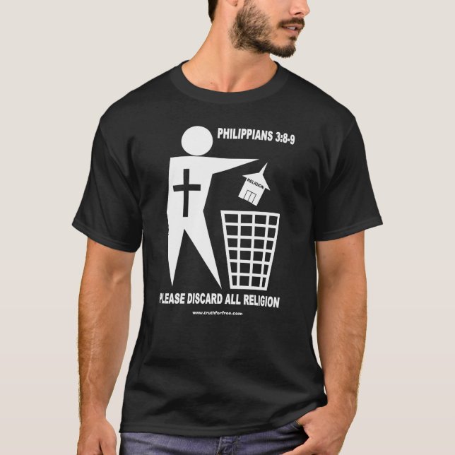 T-shirt Religion de déchets (chemise foncée) (Devant)