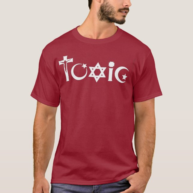 T-shirt Religion toxique La religion athée est l'athéisme  (Devant)
