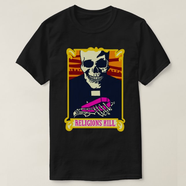 T-shirt religions tuent les mauvaises religions punk pas r (Design devant)