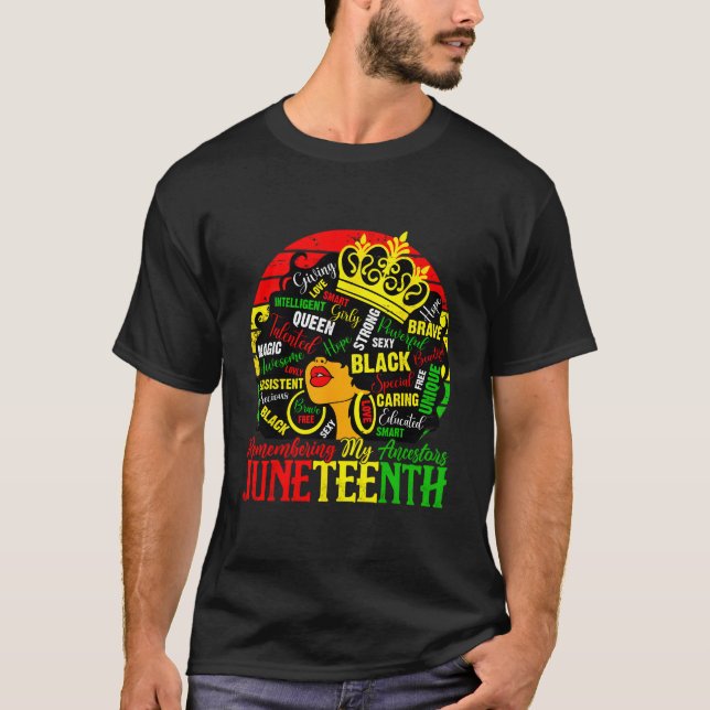 T-shirt Remembering My Ancestors Junenth Celebrate Black (Devant)