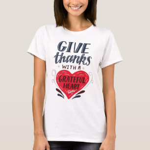 T-shirt Remercie avec un coeur reconnaissant
