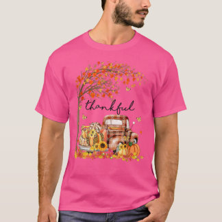 T-shirt Remercié Reconnaissant Bénis Camion Citrouille C'e